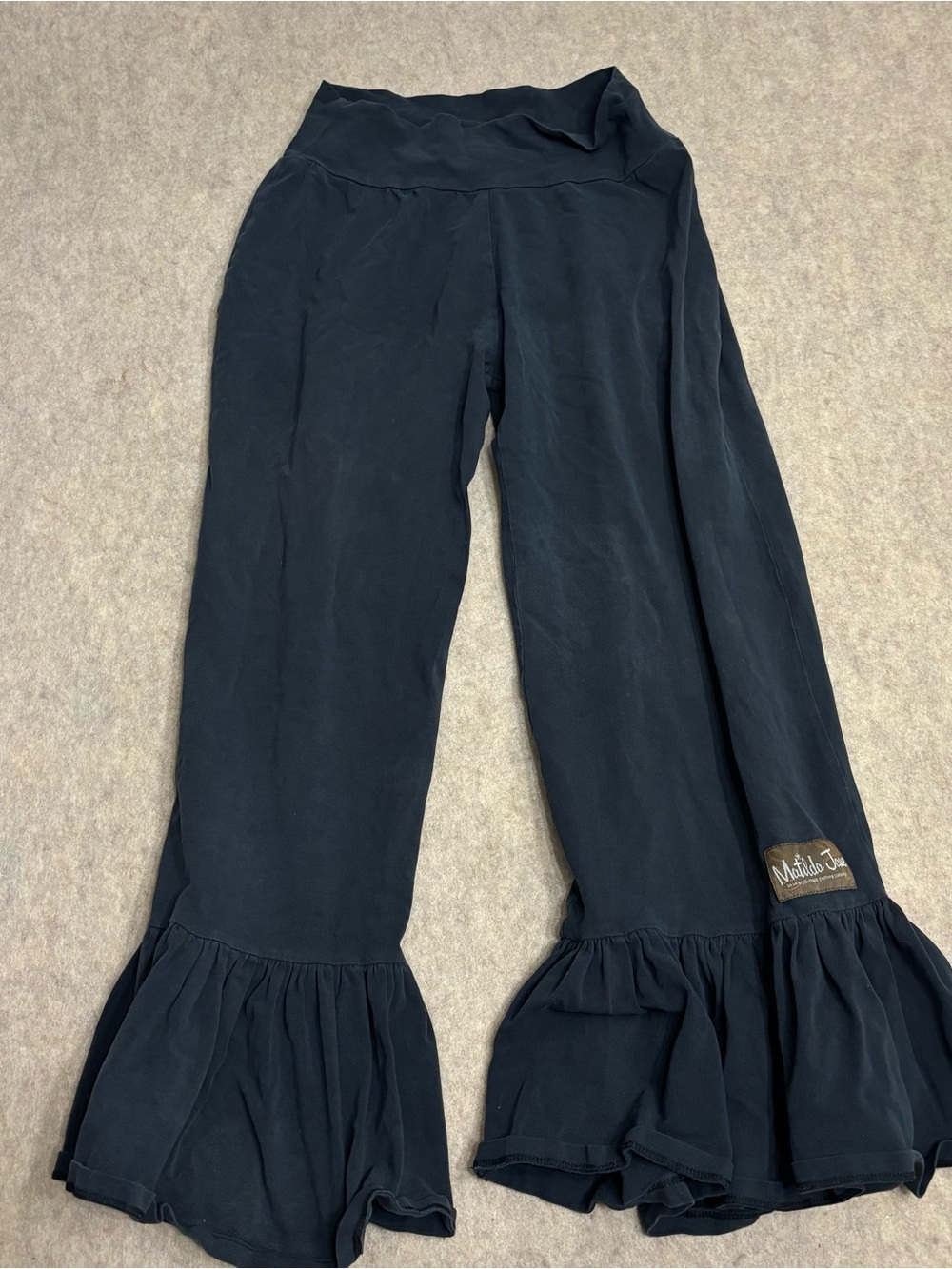 Matilda Jane Girls' Navy Ruffle Hem Wide-Leg Bottoms size Small